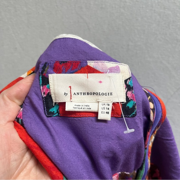 Anthropologie Floral Patchwork Tiered Cutout Maxi Dress Size 14 - Picture 7 of 13